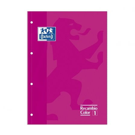 Oxford Recambio de Hojas DIN A4 Rosa - 80 Hojas Cuadriculadas